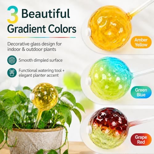 Plant Watering Globes, Gradient Color Glass 9 oz Self Watering Globes - Image 5