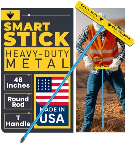 T&T Tools 48-Inch Smart Stick Metal Soil Probe – 3/8" Round Rod - 1 Pack by TTTools