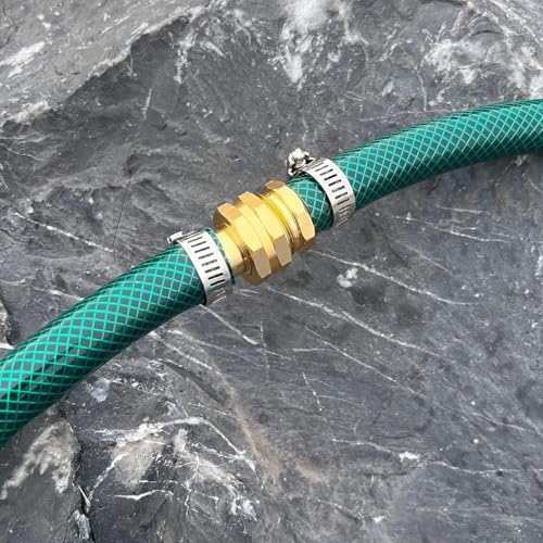 Garden Solid brass Hose Repair Connector with Clamps,Fit for Garden Hose Fitting, Male and Female Hose Fittings 10 Set (1/2-10 Set) - Image 4