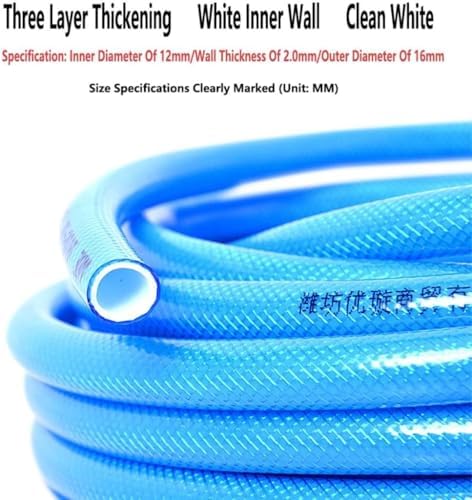 12x16mm 12 inch Garden Hose Flexible High Pressure Rubber Hose PVC Material Explosion-Proof Torsion-Resistant Blue Outdoor Yard Water Pipe - Image 2
