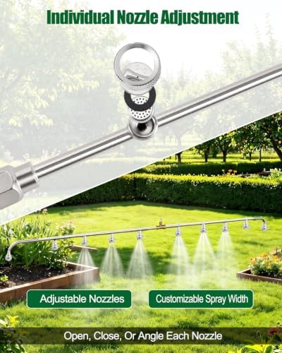 10 Nozzle Sprayer Boom, Stainless Steel Garden Sprayer Wand Extension - Image 4