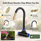 5/16" Drip Irrigation System 100 ft for with 20-Pcs 360° Adjustable Copper Nozzles for Garden, Automatic Misting Watering Sprinkler System Raised Beds, Greenhouse (100ft+20 nozzles) - Image 5