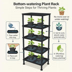 RooTrimmer 5-Tier Seed Starter Trays, Plant Stand, with Bottom-Watering Design– Reinforced Thickened Shelf for Small Pots, Balcony/Indoor Seed Starting & Greenhouse, Black - Image 3