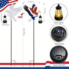 4th of July Decorations 250th anniversary 2 Pack Bald Eagle Solar Garden Lights Outdoor Waterproof, Gifts for Family and Friends, Stake Lights with Solar Lanterns, Yard Art Outside Patio Garden Decor - Image 6