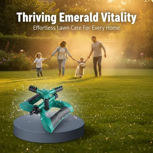 360° Rotating Garden Sprinkler System, Automatic Three-Arm Butterfly Sprayer for Lawn Irrigation, ABS TPR PP Construction, with Multi-Purpose Connectors, 9.4 x 7.1 x 3.9 in - Image 5