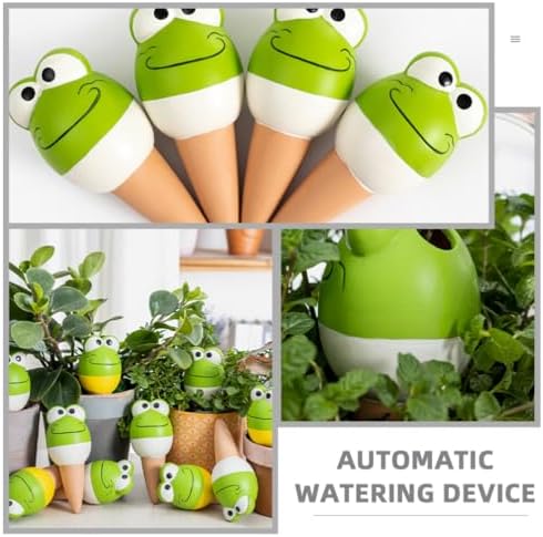 Yardwe 4pcs Frog Shaped Ceramic Plant Waterer with 140ml Xmas - Image 6