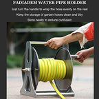 Garden Hose Reel, Wall Mounted or Portable Hose Holder, Stainless Steel Hose Organizer for Efficient Water Pipe Storage and Space Saving - Image 6