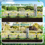 Relaxweex 4 Sets Above Ground Sprinkler System for Yard Garden Watering Irrigation System Included 59ft Hose Sprinkler DIY Multi-adjustable Flex Irrigation Kit for Garden Raise Bed Lawn Outdoor Plants - Image 2
