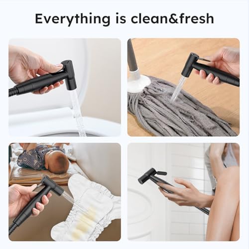 Arofa Handheld Bidet Sprayer, Bidet Attachment for Toilet, Matte Black - Image 3