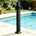 Outdoor Stainless Steel Water Column Spigot, Freestanding Garden Hose Holder with Brass Faucet, Matte Black Decorative Fountain Water Post for Irrigation Washing(B,Height: 80cm/31.5in) by Lonmrrton