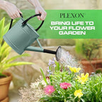 Plexon Metal Watering Can Outdoor 1 Gallon, Flower Plant Gardening Garden Large Watering Can Pot, Black Galvanized Steel Handles and Removable Spray Spout, Aqua Mist Blue - Image 3