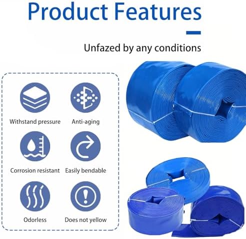 Flat Soaker Hose, PVC Seepage Pipe for Garden Irrigation, Flexible Water Saving Belt for Lawn Flower Bed 50m 10 inch - Image 3