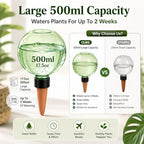 Large Plant Watering Ball 17.6 oz- Top-Fill-Self Water Planter Indoor/Outdoor Plastic Slow-Release Water Ball Terracotta for Plants (4, Green) - Image 4