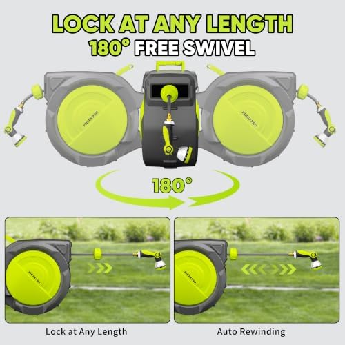 75 FT 5/8" Retractable Garden Hose Reel, Wall Mount - Image 6
