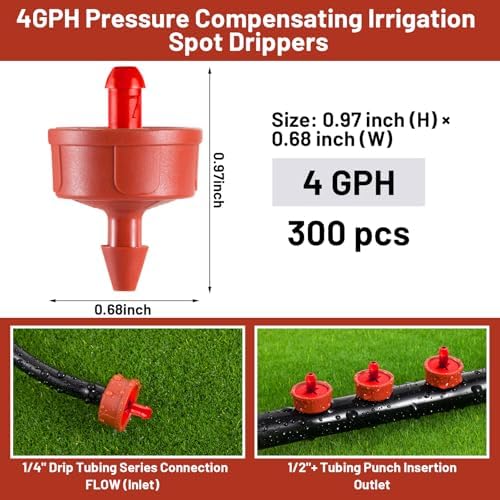 300pcs 4Gph Pressure Compensating Drippers for Drip Irrigation - Image 2