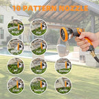 Retractable Garden Hose Reel, 1/2 inch x120 ft Water Hose Reel Wall Mounted, Any Length Lock, Slow Auto-Rewind, 180°Swivel Bracket & 10 Pattern Nozzle - Image 5