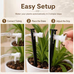 Automatic Plant Drip Irrigation Kit, 5 m / 16.4 ft Clear Tubing Self Watering System with 5 Adjustable Drip Emitters, Filter and Stakes for Indoor Potted Plants, Flowers and Balcony Garden - Image 7