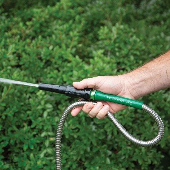 100 Ft Stainless Steel Garden Hose with Nozzle - 304 Stainless Steel - Puncture Proof - Tear Proof - Kink Free - Weather Proof - Rust Proof - 350 PSI Burst Strength - Tangle Free - Image 3