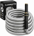 100 FT Metal Garden Hose, Stainless Steel Water Hose, Kink-Free Lightweight Heavy Duty Garden Hose with Brass Fittings & Nozzle, Flexible Non-Expandable Hose by Unknown