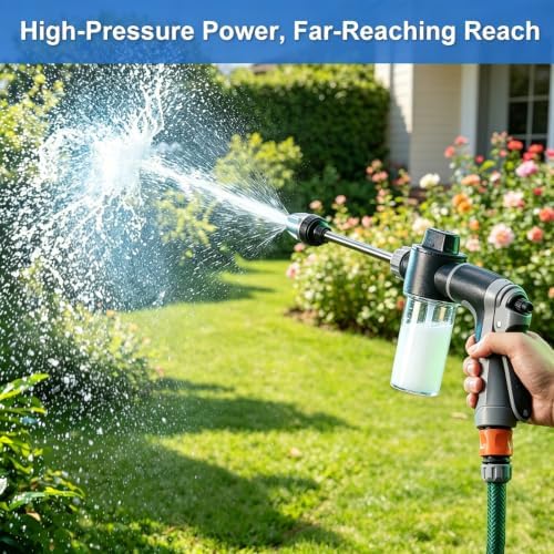 Hose Hawk Pro Pressure Washer Gun, High Pressure Hose Nozzle with 4 Spray Modes, Adjustable Handheld Pressure Washer Nozzle for 3/4" Garden Hose, Watering Sprayer for Cleaning Patio Yard Car Pets (A) - Image 6