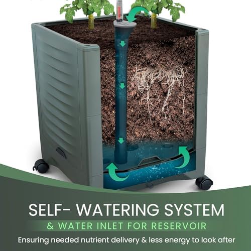 Tomato Planter Pot Tomato Box Raised Garden Bed 56.5" Tall Self-Watering and Water Indicator Planter for Tomato Outdoor Indoor Metal Trellis for Climbing Plants Large Reservoir-1 planter-not 2 - Image 2