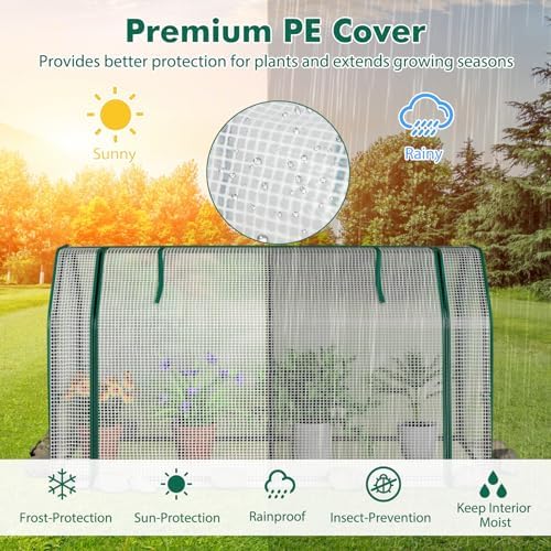 Happygrill Portable Mini Greenhouse with Roll-up Zipper Door & PE Cover - Image 4