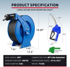 Fuel Hose Reel 3/4" x 50', Spring-Driven Retractable Diesel Reel - Image 2