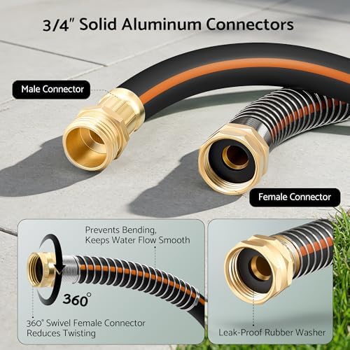 Heavy Duty Garden Hose 30 ft x 5/8", 5-Layer Hybrid Water Hose - Image 3