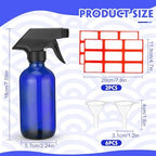 Norme 12 Pcs 8 oz Glass Spray Bottles, Funnels and Labels, Blue, Classic - Image 2