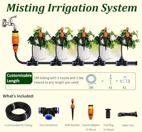 Garden Watering Hose Spray Misting, Drip Irrigation System Kit - Image 5