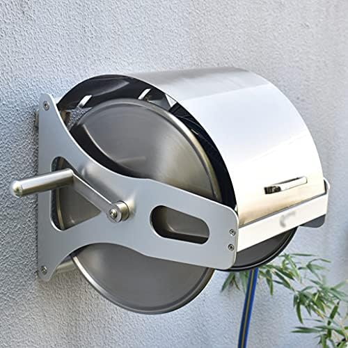 Stainless Steel Garden Hose Reel Cart with Cover & Hose for Household Car Washing - Wall-Mounted Watering Gun Organizer & Gardening Essentials - Image 2