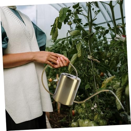 ORFOFE Stainless Steel Watering Pot with Long Spout Ergonomic Handle Rust-Resistant Watering Kettle for Indoor Outdoor Plants Gardening and Vegetable Garden Use Golden - Image 5