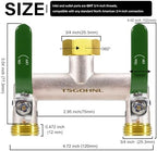 2 Way Hose Splitter, 3/4" GHT Brass Garden Hose Splitter (Green) - Image 2