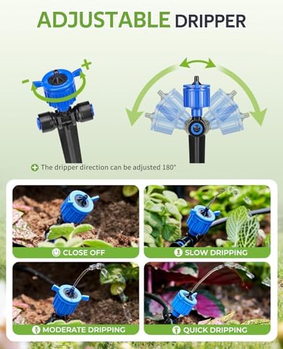 HIRALIY 100FT Drip Irrigation Kit with Timer, Pressure Compensated - Image 4