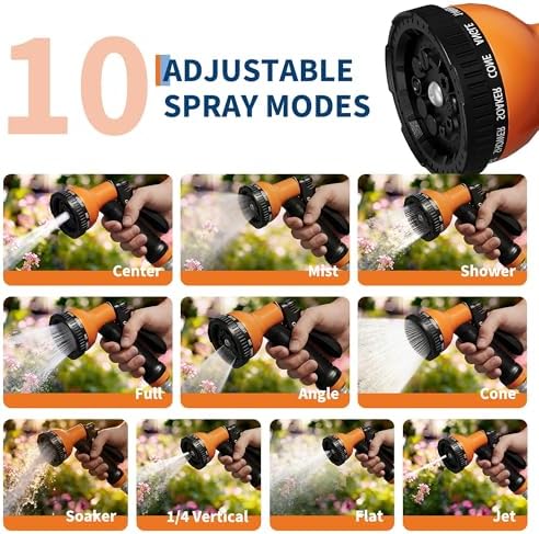 Heavy Duty Retractable Garden Hose Reel, 1/2" x 50ft Wall Mounted with 10-Function Sprayer Nozzle & Automatic Rewind - Image 4