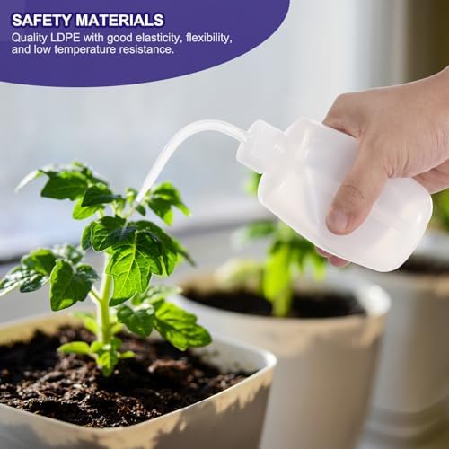 PATIKIL 18 Pcs 250ml Plastic Wash Bottles, Multi-purpose, Plant Care, Cleaning, Lab Use, Chrome Finish, Transparent, Reusable, 8 Ounce, High Density Polyethylene, Slim Neck Bottle - Image 4