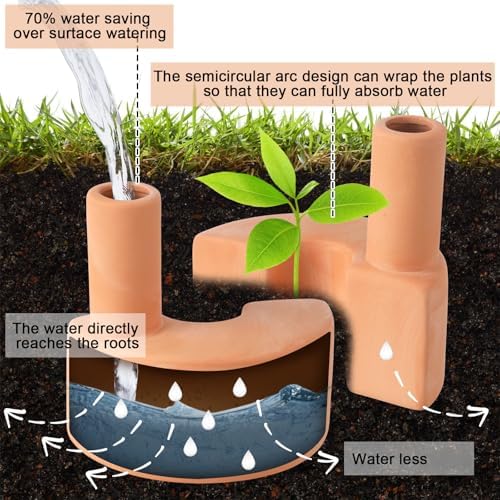 Blushtier 4 Pack Terracotta Self Watering Spikes 12.85 oz Large Capacity - Image 5