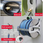 Stainless Steel Hose Reel with Lid - Wall Mounted/Portable Garden Water Hose Reel Set for Lawn, Farm, Patio - Durable Steel Construction - Image 3