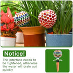 SAVENNA Mosaic Plant Watering Globes with Terracotta Spikes, 17oz Glass Self Watering Globes for Indoor & Outdoor Potted Plants, Decorative Water Drippers, Set of 2 - Image 3