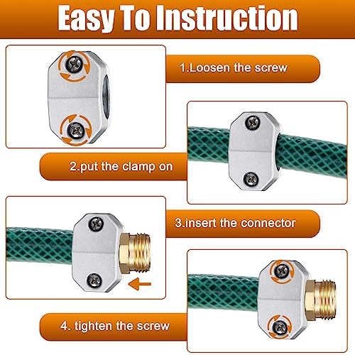 Therwen 16 Sets Garden Hose Repair Connectors Male Female End Kit - Image 4