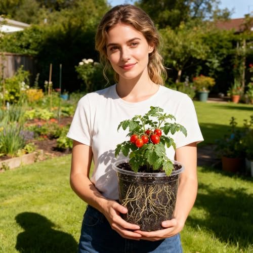 MIXC Clear Nursery Pots with Drainage Holes and Saucers, 12Inch, 12Pack - Image 6