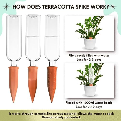 Dandat 8 Pcs 34oz Plant Watering Devices Self Watering Spikes and Bottles - Image 3