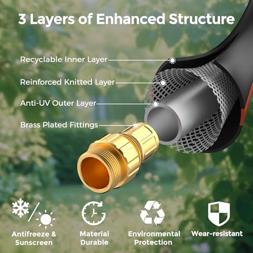Giraffe Tools Garden Hose 5/8", 75ft with Shut off Valve - Image 2