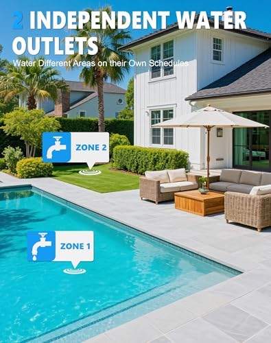 WiFi Solar Sprinkler Timer, 2 Zone Smart Bluetooth Hose Timers - Image 6