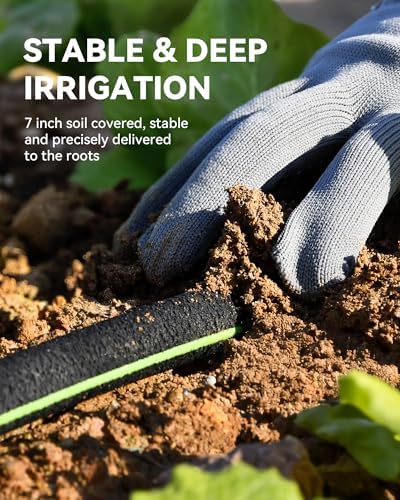 RAINPOINT 1/2'' Soaker Hose 50ft for Garden, Drip Irrigation Hose, Water Seeper Soaker Hoses for Foundation Watering, Save 80% Water for Vegetable Gardens, Flower Beds, Lawns, Orchards, Green - Image 3