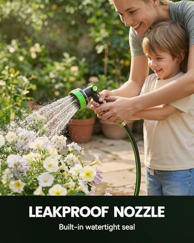 RAINPOINT Garden Hose Nozzle - 100% Heavy Duty Metal Thumb Control Spray Nozzles for Garden Hose High Pressure, 10 Pattern Water Hose Nozzle for Car Wash, Watering Lawn, Pets, Forest Green - Image 4