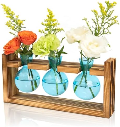 XXXFLOWER Glass Plant Mister Spray Bottle+3 Blue Bulb Glass Propagation Station - Image 6