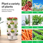 VIVOSUN 5 Tier Vertical Gardening Stackable Planter for Flowers, Ivory - Image 6
