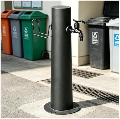 Yard Antifreeze Cracking Floor-Standing Water Spigot,Stainless Steel Vertical Water Hydrant,with Hose Holder,Freestanding Garden Waters Column for Car Watering by Unknown
