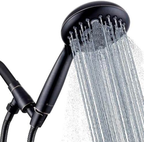 G-Promise High Pressure 6 Mode Hand Held Shower Head with Extra Long Hose by G-Promise